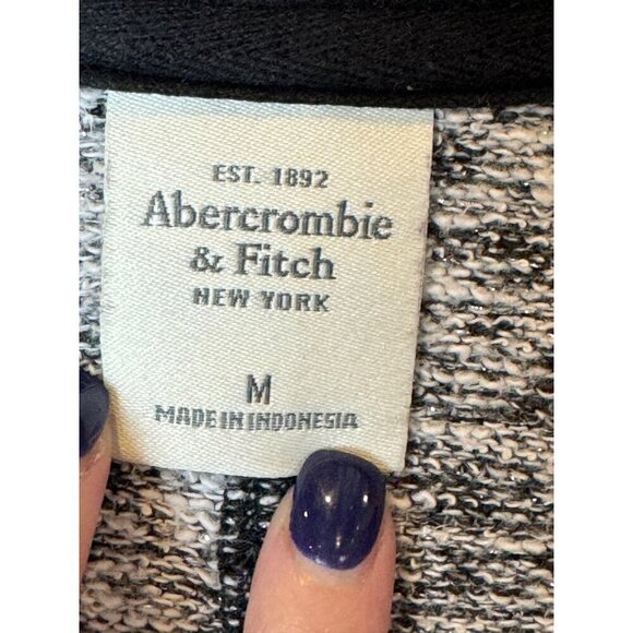 Abercrombie & Fitch Sweater Women Medium Black Knit Metallic Wrap Front Pullover - Picture 8 of 10